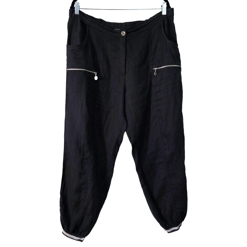 Alain Murati Black Linen Jogger‎ Pants